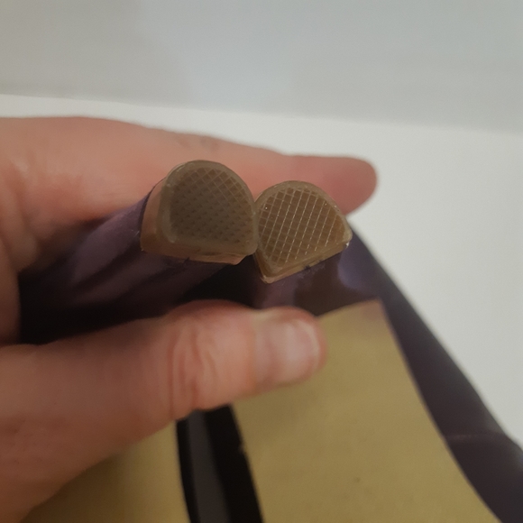 Purple Satin Peep Toe Heels - Picture 6 of 8